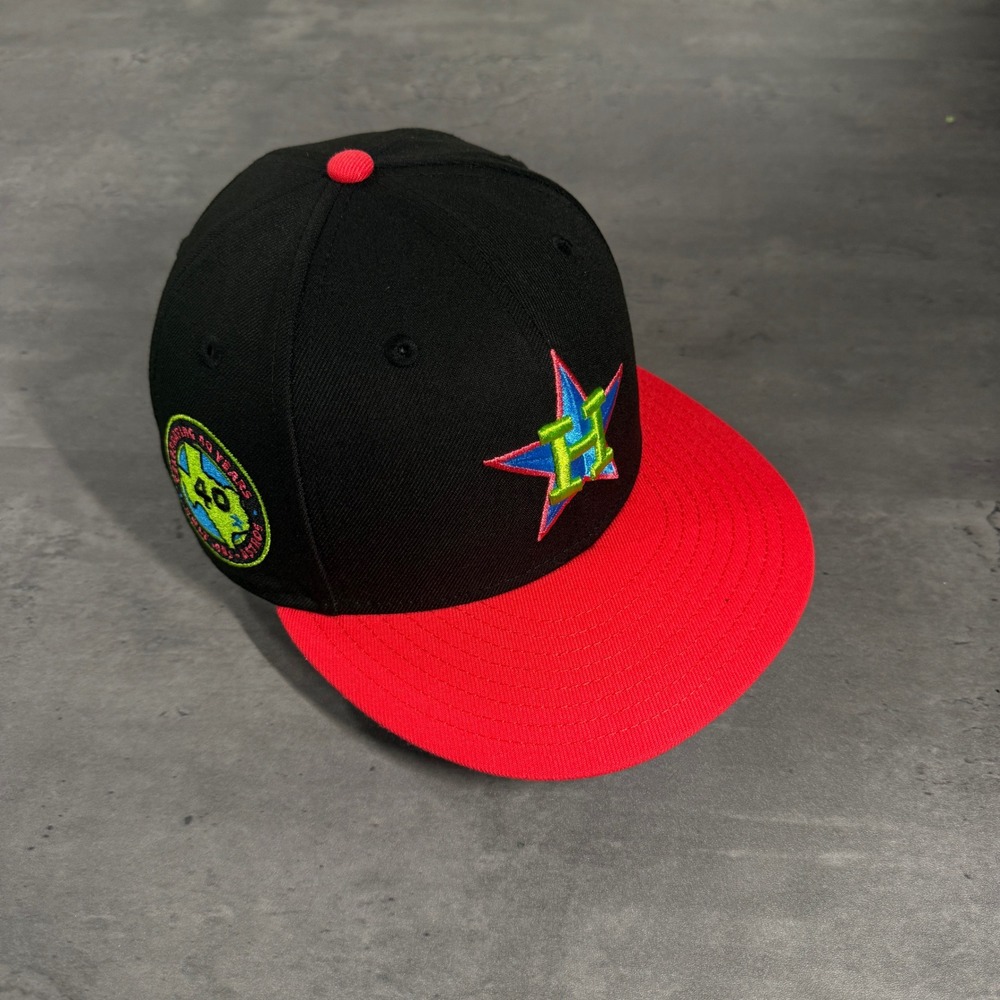 Hat Club Houston Astros New Era Cap 7 1/4 Hot Wheels Black Red Neon Green Blue